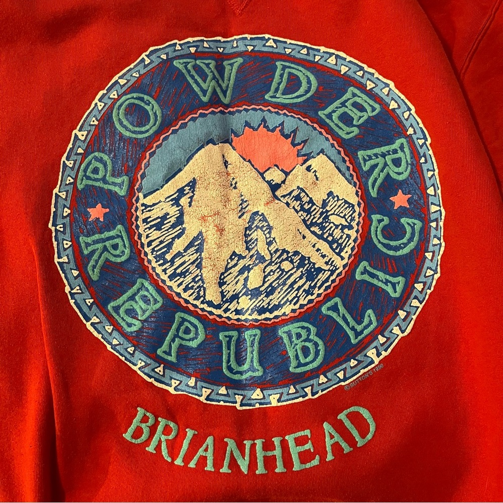 Vintage Brianhead Powder Republic Ski Sweatshirt - Picture 2 of 9